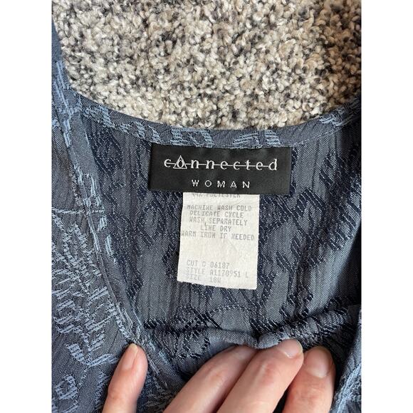 Vintage Connected Y2K Cottage Blue Floral Maxi Dress Sleeveless Size 18W - Picture 6 of 9